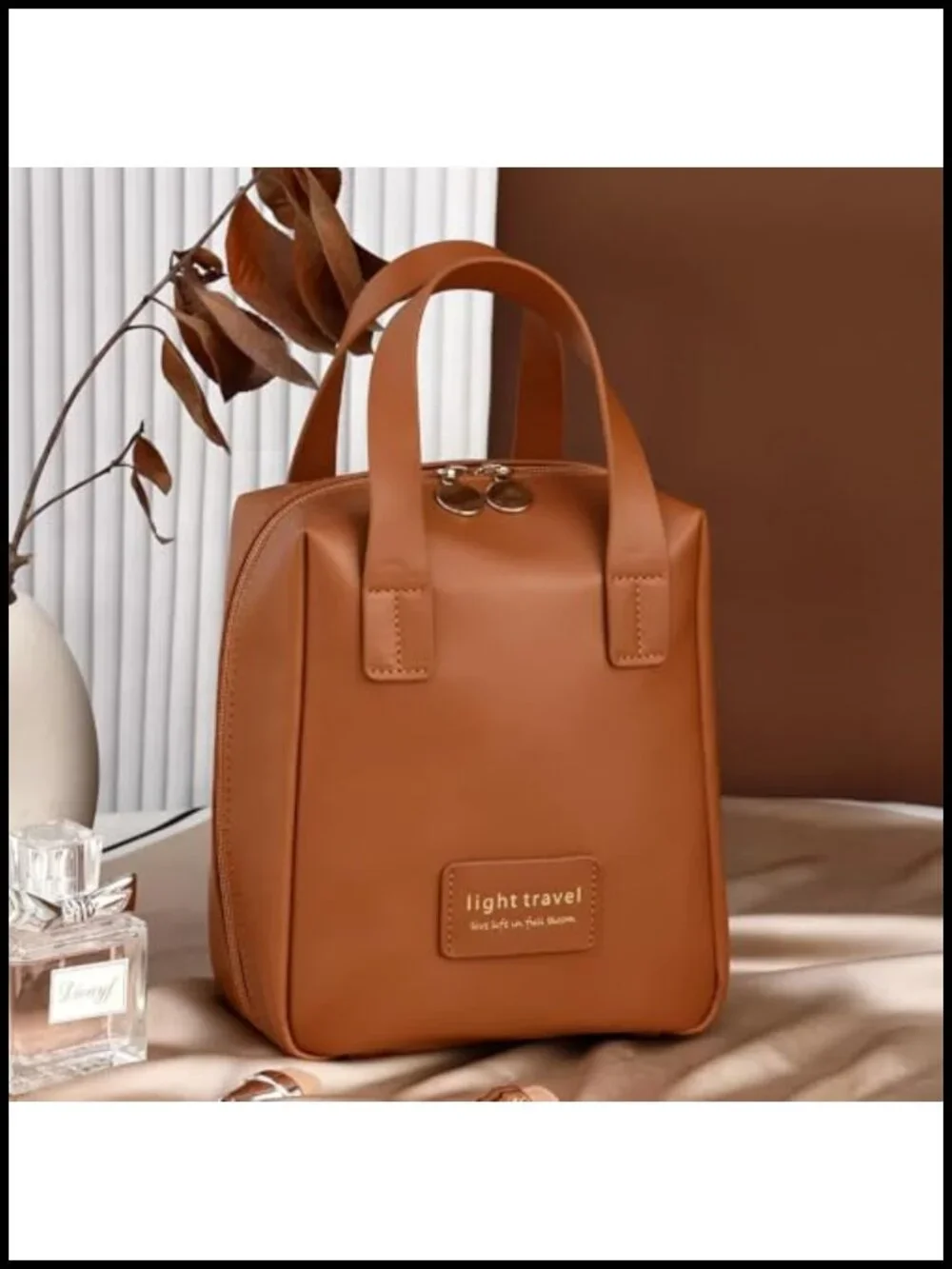 Large Capacity Travel Makeup Bag, Waterproof PU Leather Cosmetic Organizer with